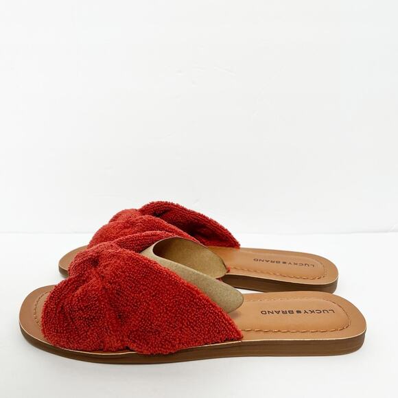 LUCKY BRAND LK-BRITTANI RANCHO RED SEASIDE TERRY WOMEN 8.5 SANDALS NEW - Picture 6 of 9